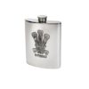 Personalised 6 oz Prince of Wales Feathers Pewter Kidney Hip Flask