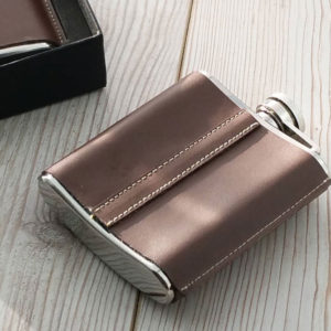 Leather Standing Seam Hip Flask