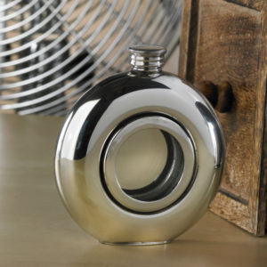 Round Window Engraved Hip Flask with presentation box and FREE Engraving