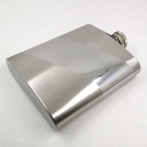 8oz diagonal stripe steel hip flask with brushed finish and polished detail. Ideal gift for Best Man, Groomsman, birthday or Father’s Day. Supplied boxed.